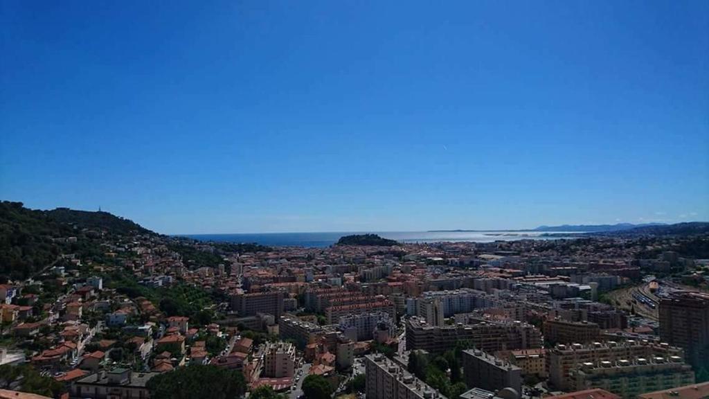 an aerial view of a city with buildings at Perle in Nice