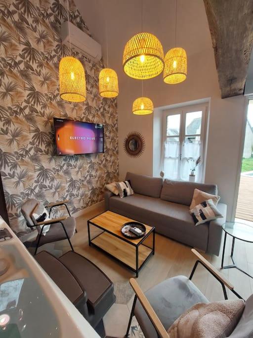 Televízia a/alebo spoločenská miestnosť v ubytovaní L'incontournable - Loiret Spa