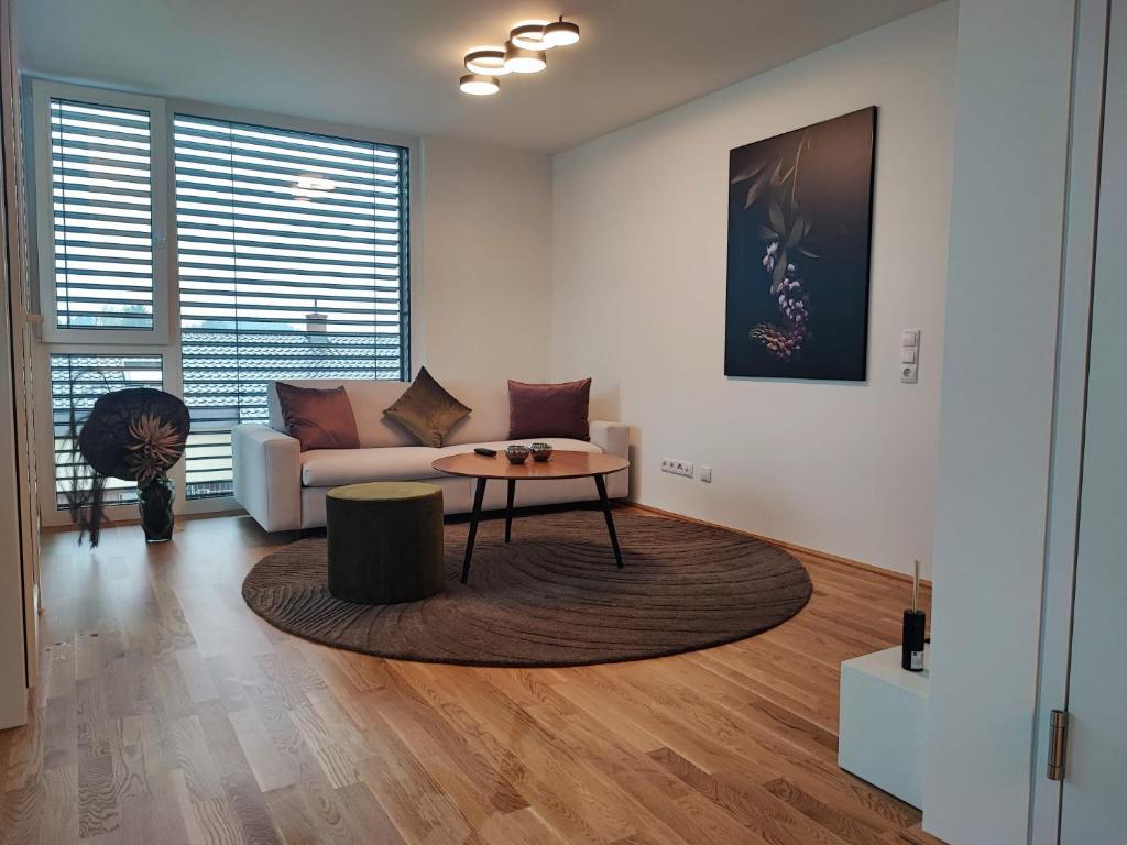 Posezení v ubytování Wohlfühlapartments in Hard