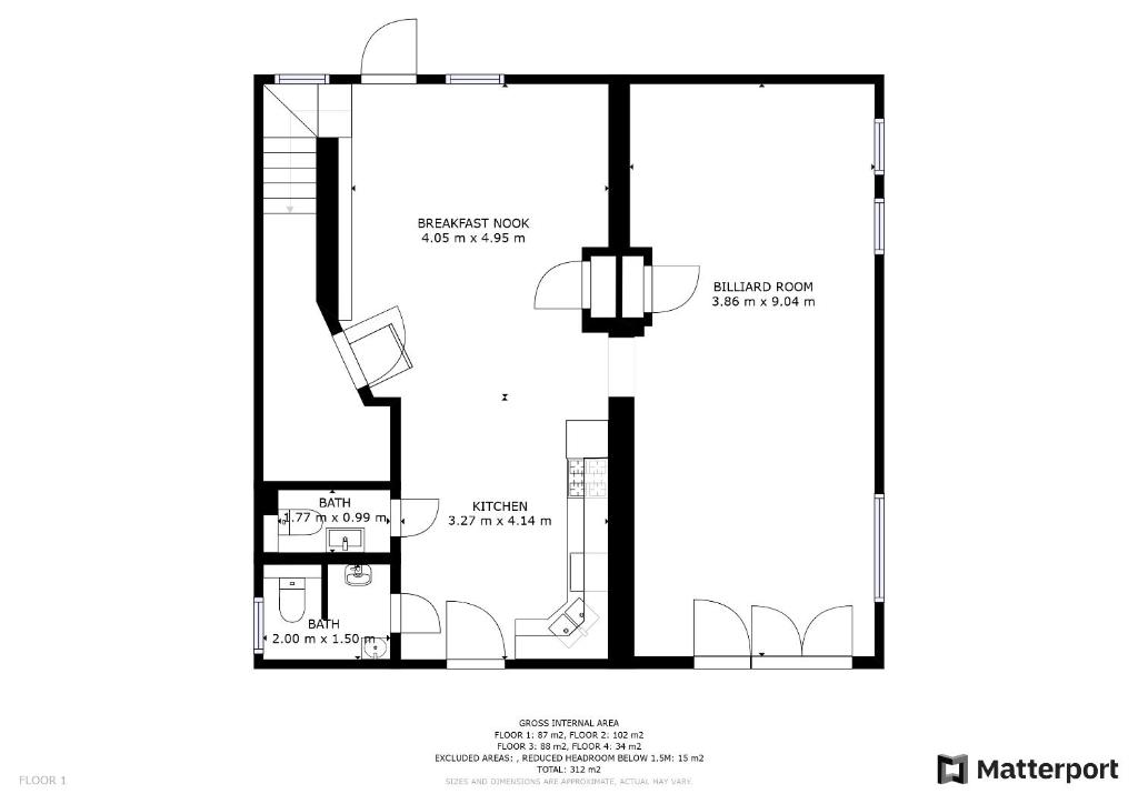 Půdorys ubytování Apartmány U Mirase