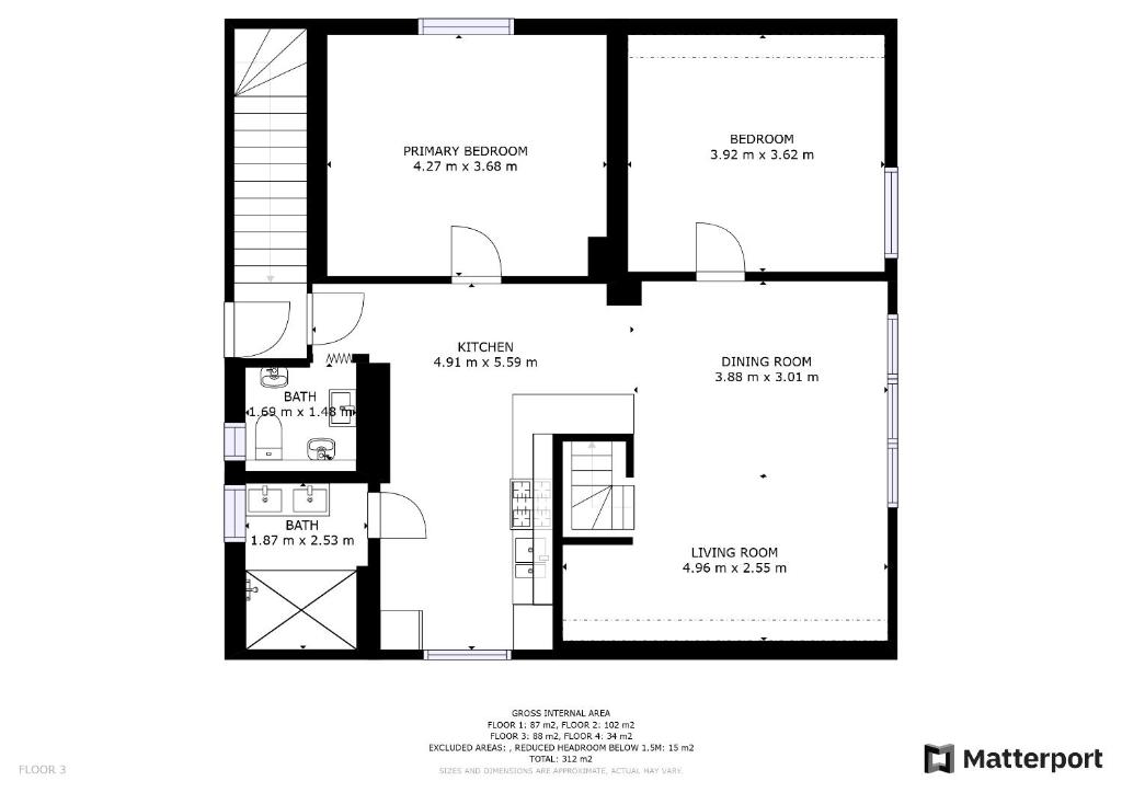 Půdorys ubytování Apartmány U Mirase
