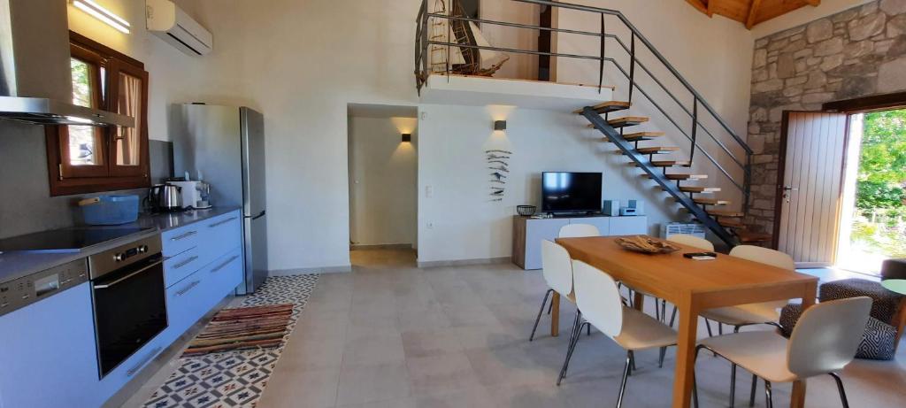 Kuchyň nebo kuchyňský kout v ubytování Kastania Villas- Villa K3