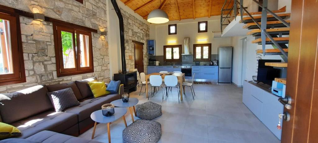 Posezení v ubytování Kastania Villas- Villa K3