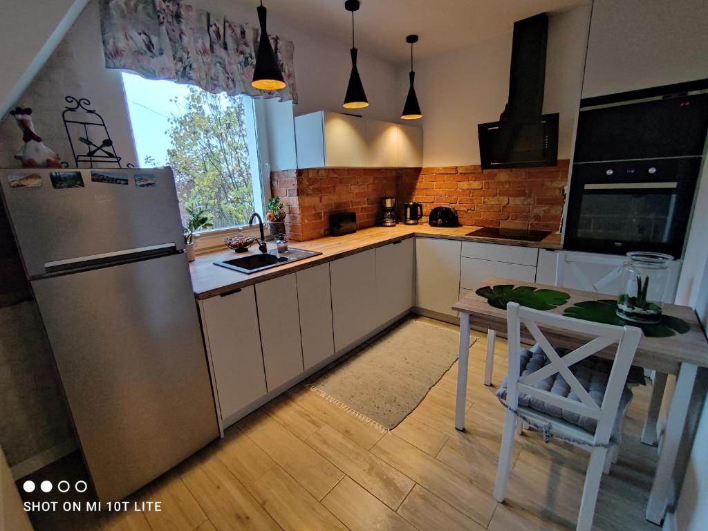 Kuchyňa alebo kuchynka v ubytovaní Mieszkanie nad jeziorem Olsztyn