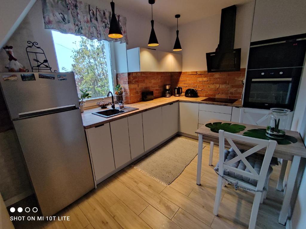 Kuchyňa alebo kuchynka v ubytovaní Mieszkanie nad jeziorem Olsztyn