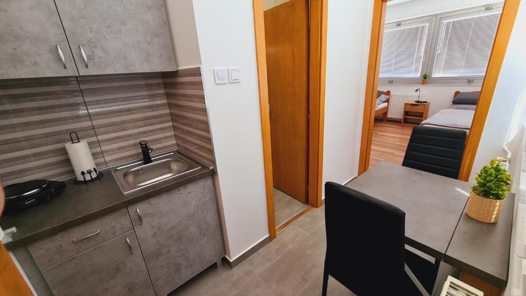 Kuchnia lub aneks kuchenny w obiekcie HÉDER APARTMANOK