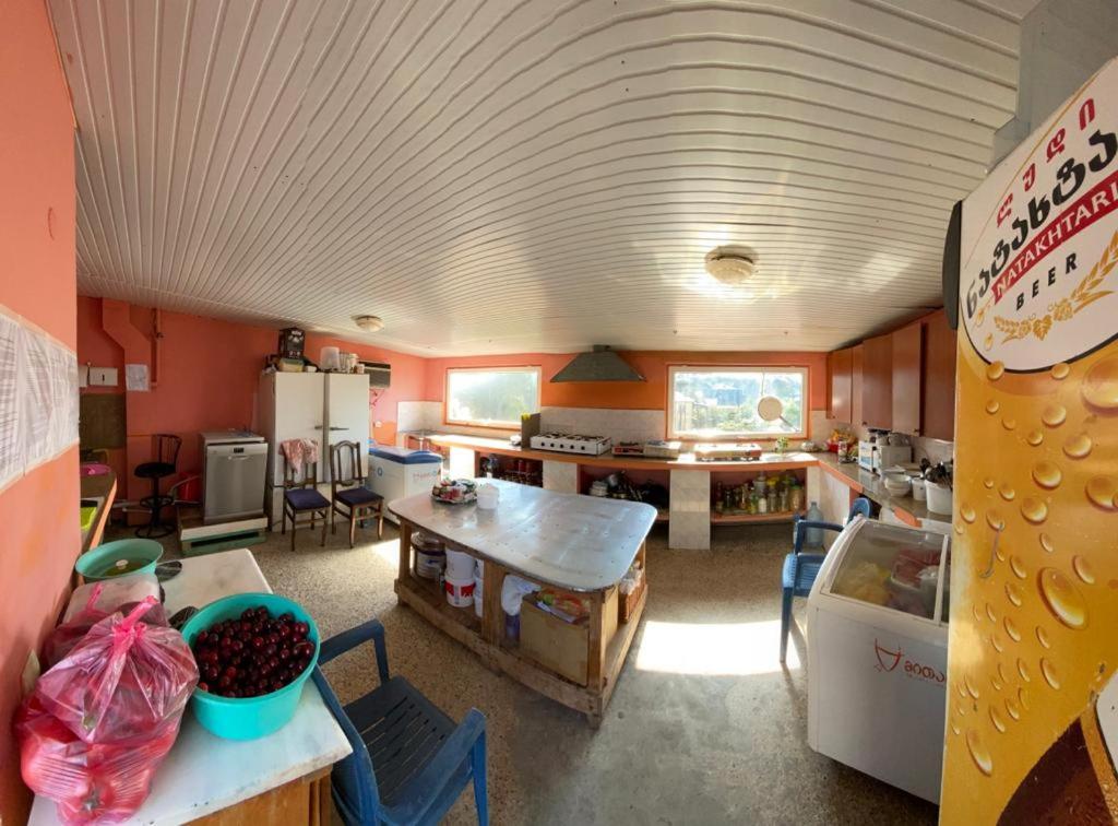 a kitchen and dining area of a house at Princ Georgia in Ureki