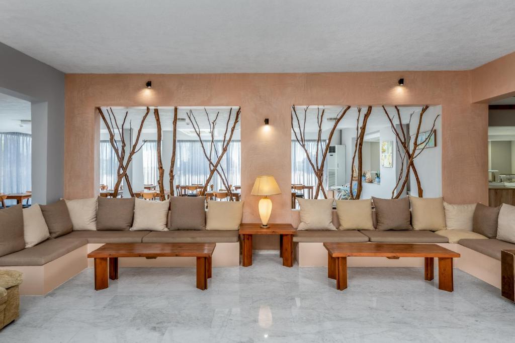 A seating area at Afandou Blu
