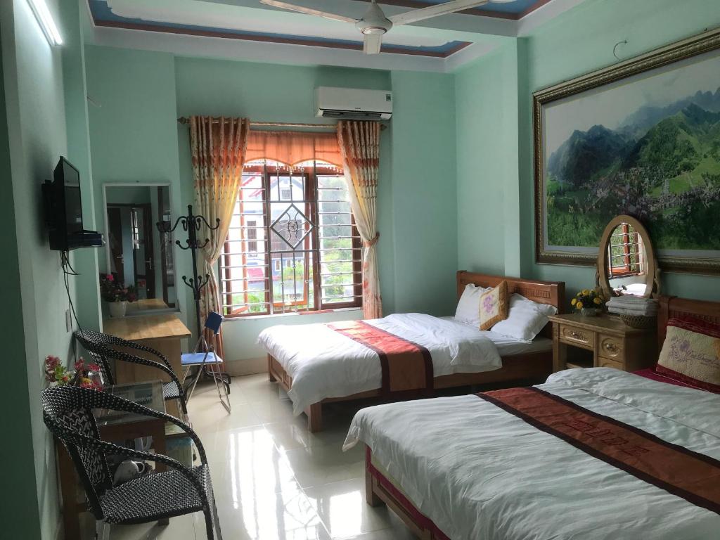 Katil atau katil-katil dalam bilik di Hotel Thien An