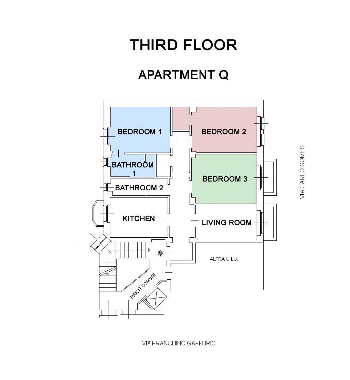The floor plan of Gaffurio Apartments
