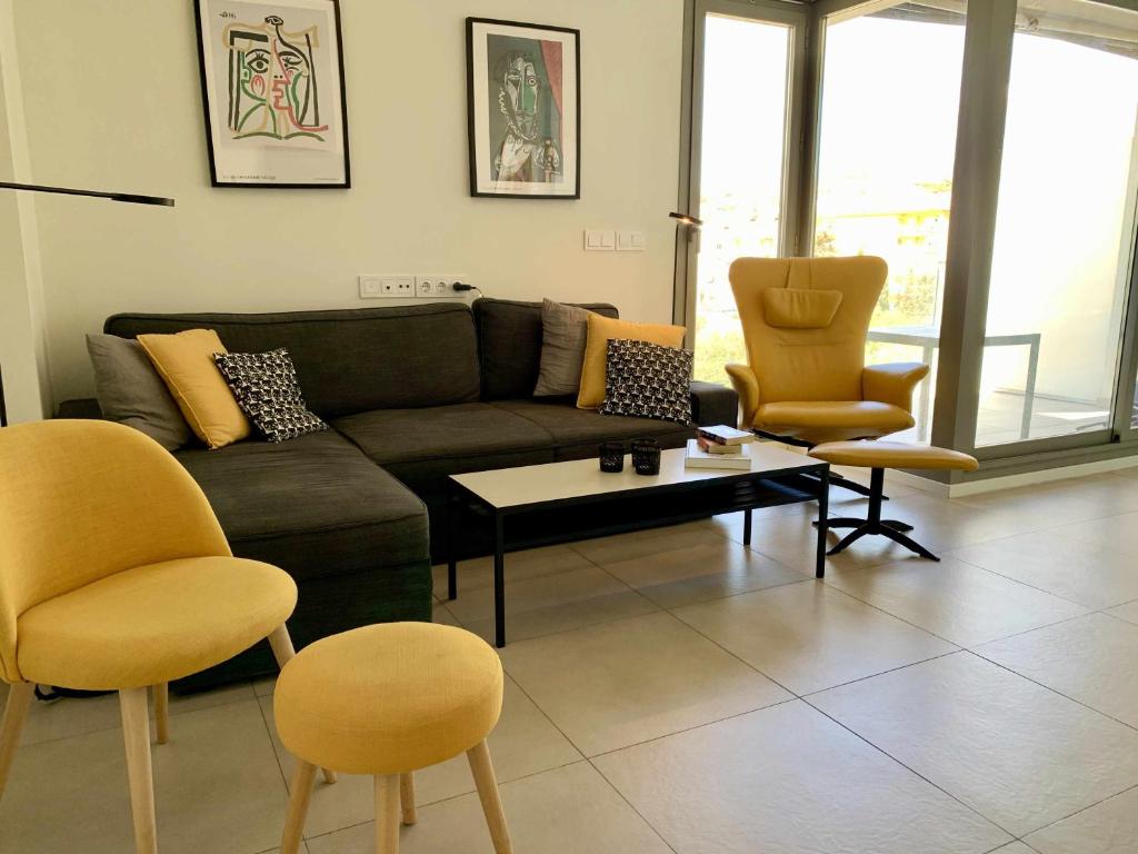 Posezení v ubytování Penthouse with stunning sea views in Torrox