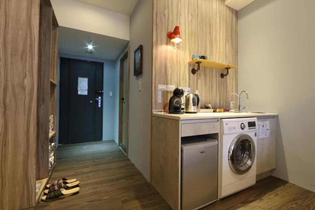Kuchyň nebo kuchyňský kout v ubytování MU House