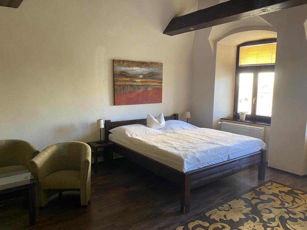 Postel nebo postele na pokoji v ubytování Penzion Venuša