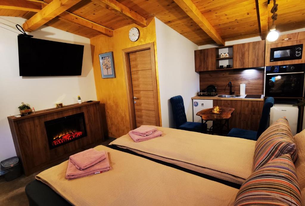 Kuchyň nebo kuchyňský kout v ubytování Odmaraliste Kod Miće Apartman 4