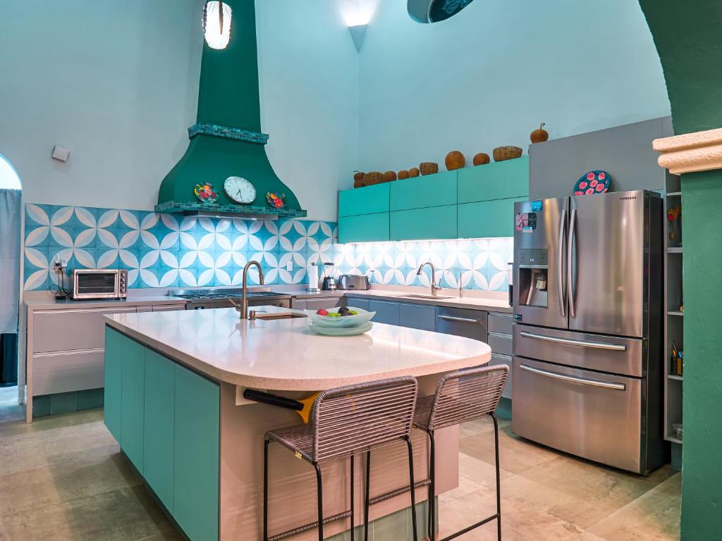 Kuchyň nebo kuchyňský kout v ubytování Casona 66 Merida Boutique Hotel