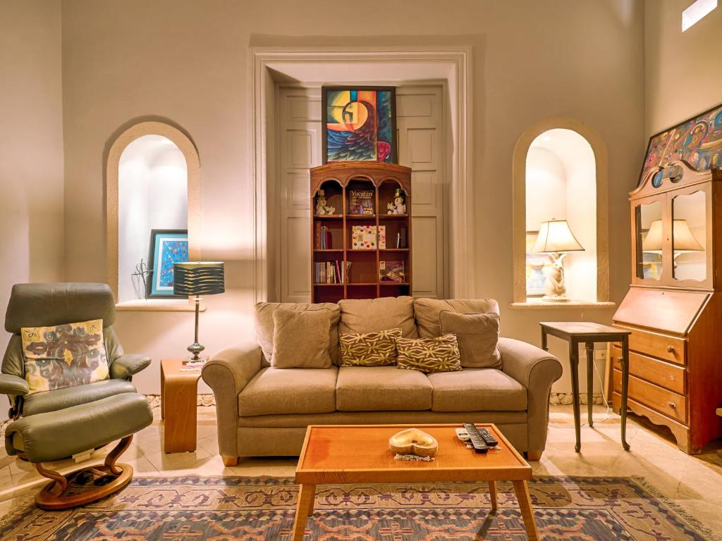 Posezení v ubytování Casona 66 Merida Boutique Hotel