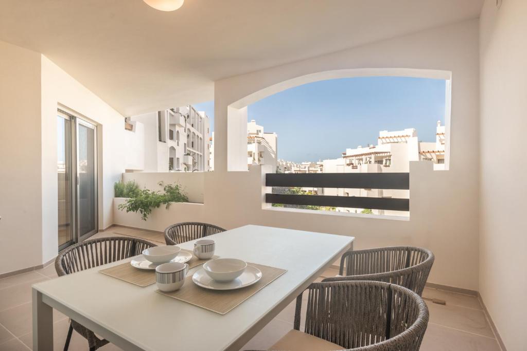 A balcony or terrace at Jardines - Tisaya 11 POOL VIEW & TWIN BEDS 1B