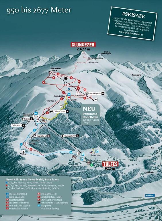 a map of the summit of a ski resort at Much`s Bergstüberl in Wattenberg