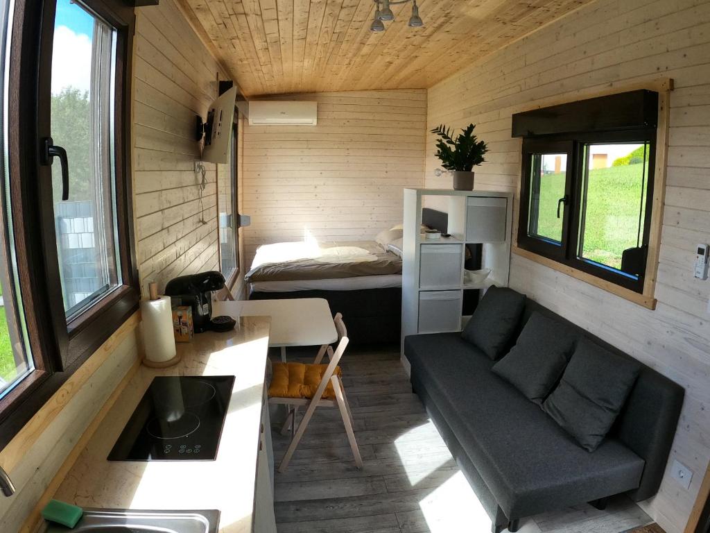 Kuchyň nebo kuchyňský kout v ubytování Tiny House Birner Ertl