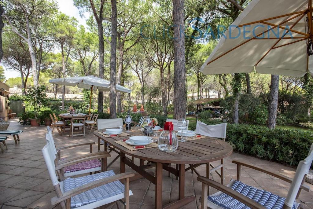 Ogród w obiekcie Villa right on the beach a Santa Margherita di Pula for 12 people