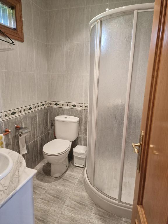 Koupelna v ubytování Hostal Lizuniaga