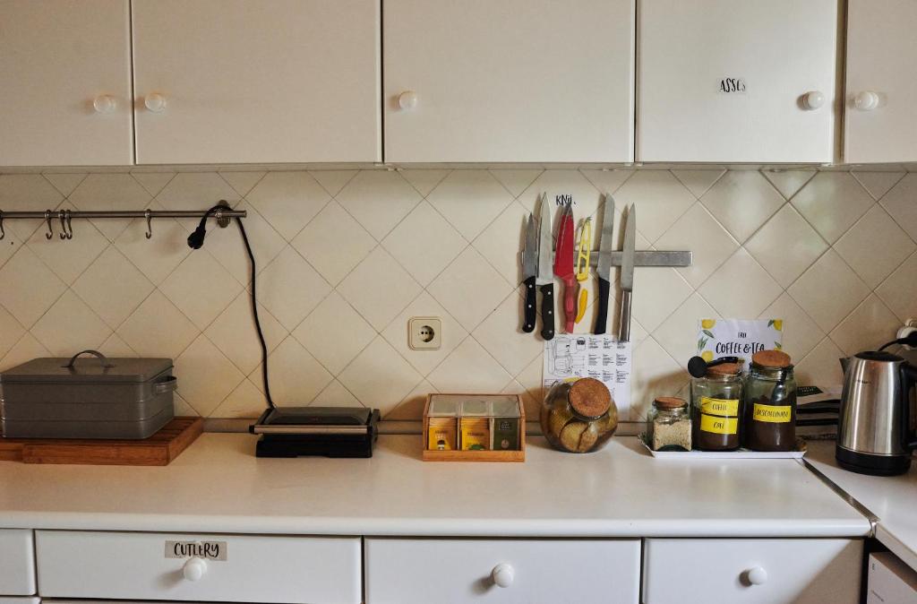 A cozinha ou cozinha compacta de Ljmonade Hostel
