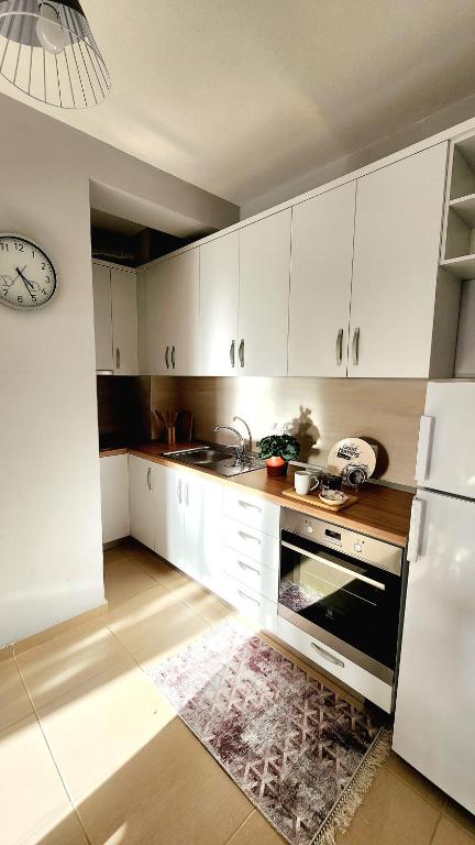 Kuchyň nebo kuchyňský kout v ubytování Divjaka Apartments 2 - City Center