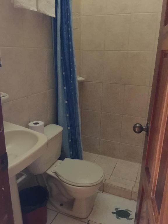 Koupelna v ubytování Cabinas surf Arribadas