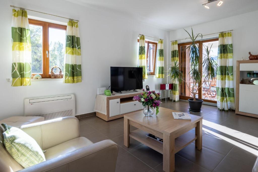 Televízia a/alebo spoločenská miestnosť v ubytovaní Apartment Flandria