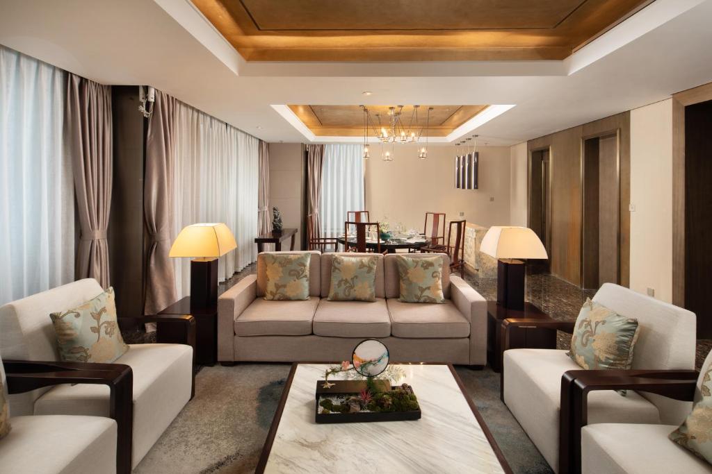 Posezení v ubytování Yun Hotel Wuhan