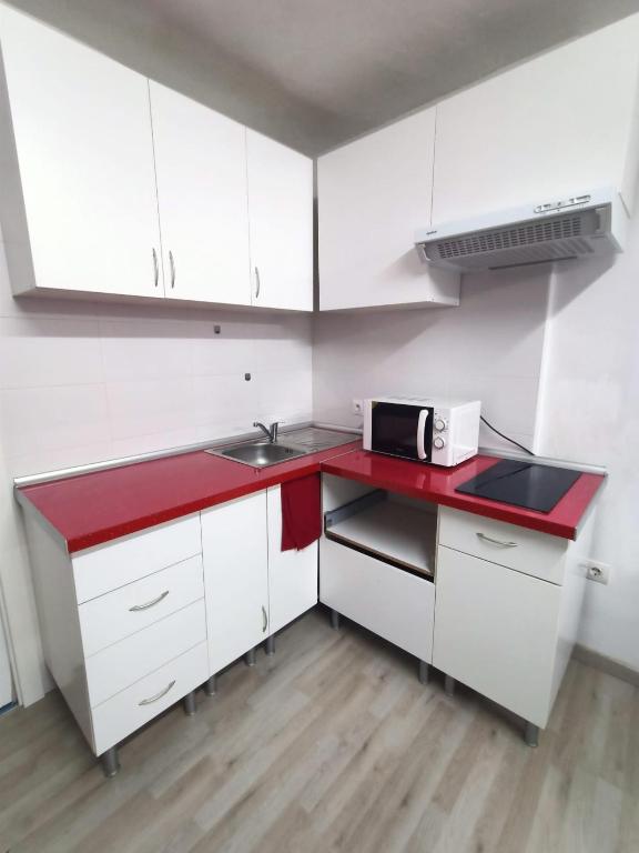 A kitchen or kitchenette at Estudio frente a Estación María Zambrano