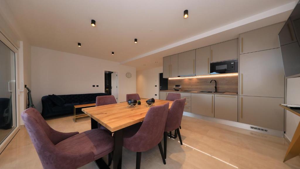 Kuchyň nebo kuchyňský kout v ubytování AdAstra Apartments