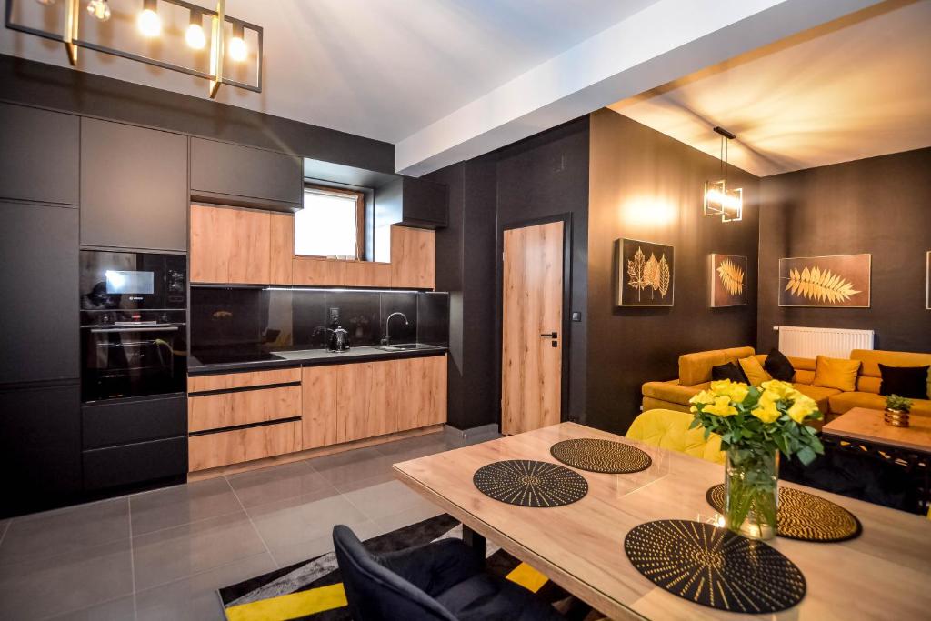 Kuchyň nebo kuchyňský kout v ubytování "CZARNA TURNIA"-Apartamenty