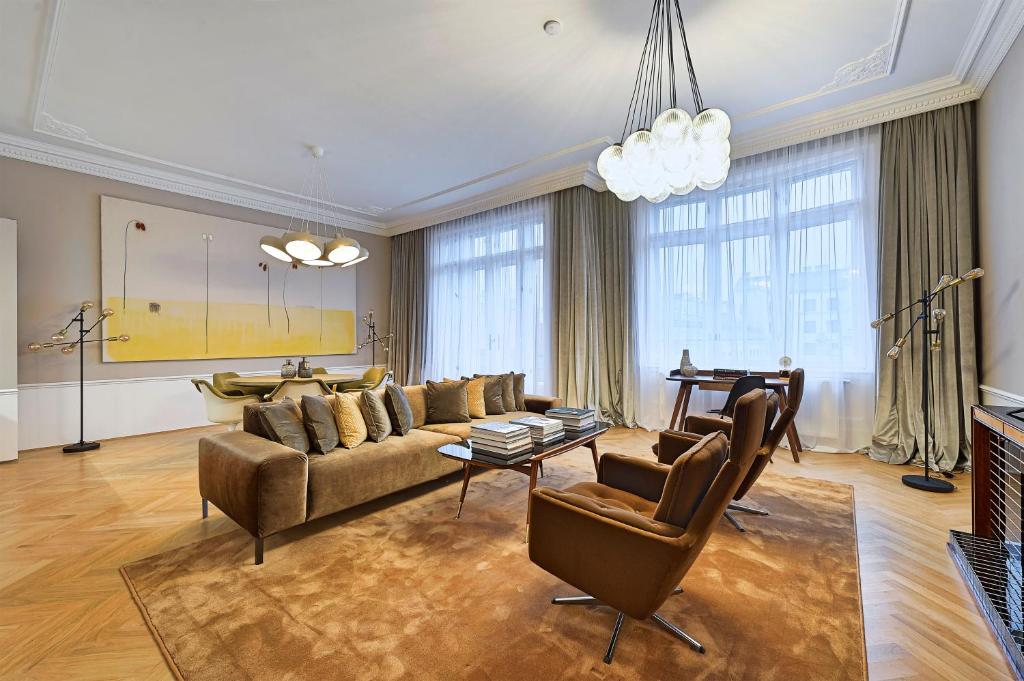 Ein Sitzbereich in der Unterkunft Apartments Schlossgasse - Exclusive opportunity since construction close by