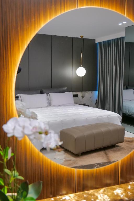 Postel nebo postele na pokoji v ubytování Hotel Miramare