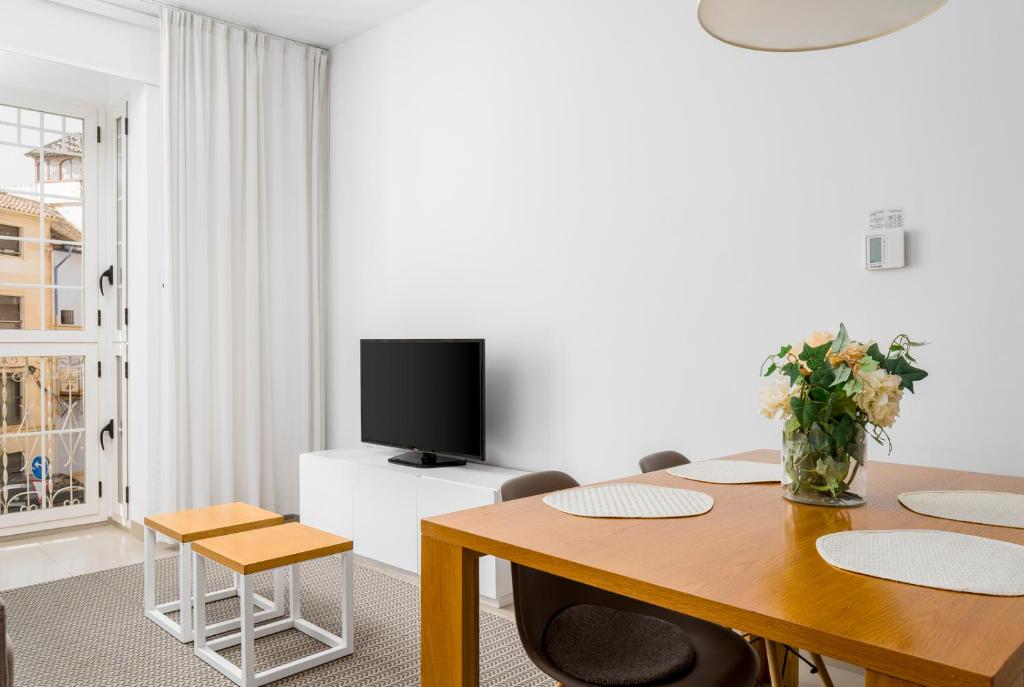 TV a/nebo společenská místnost v ubytování Suites Del Pintor