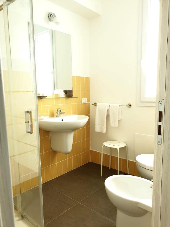 Koupelna v ubytování Hotel Grel