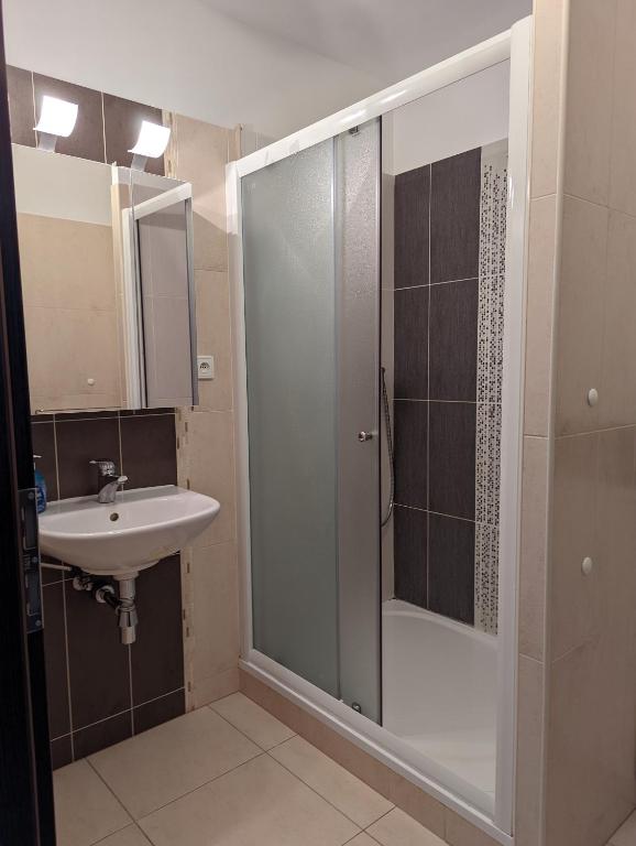 Koupelna v ubytování Apartmány KLÍNOVEC - Apartment KEILBERG