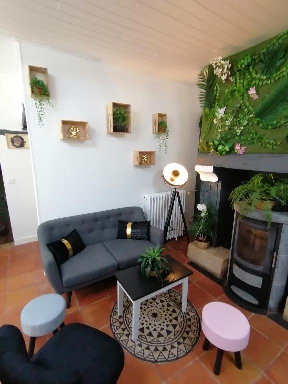 Posezení v ubytování Auberge du botaniste