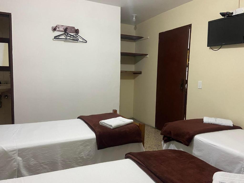 Postel nebo postele na pokoji v ubytování Hotel Caldas Plaza