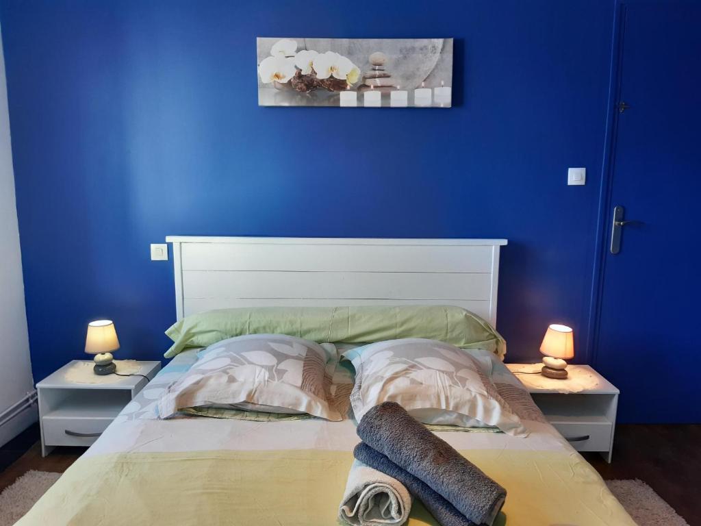 Postel nebo postele na pokoji v ubytování Gîte des Gardiens de Phare