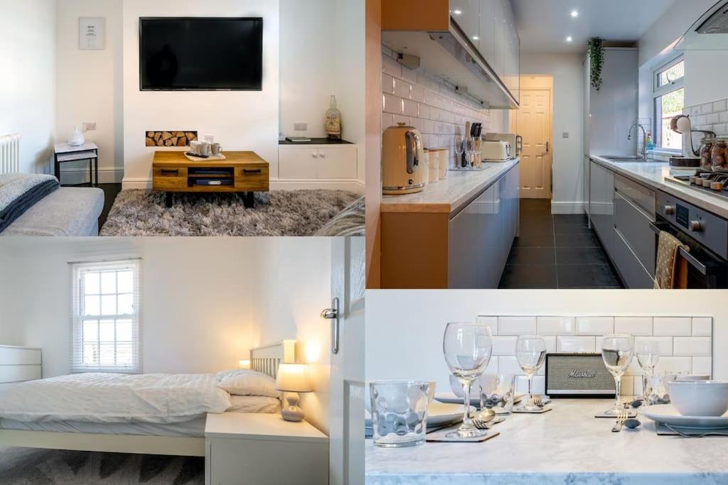a collage of photos of a kitchen and a living room at No6 - Beverley - Elegant Townhouse - Central location in Beverley