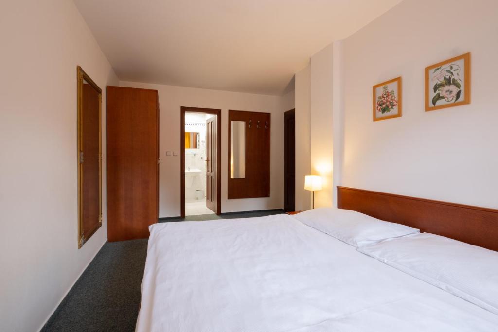 Postel nebo postele na pokoji v ubytování Hotel Krokus