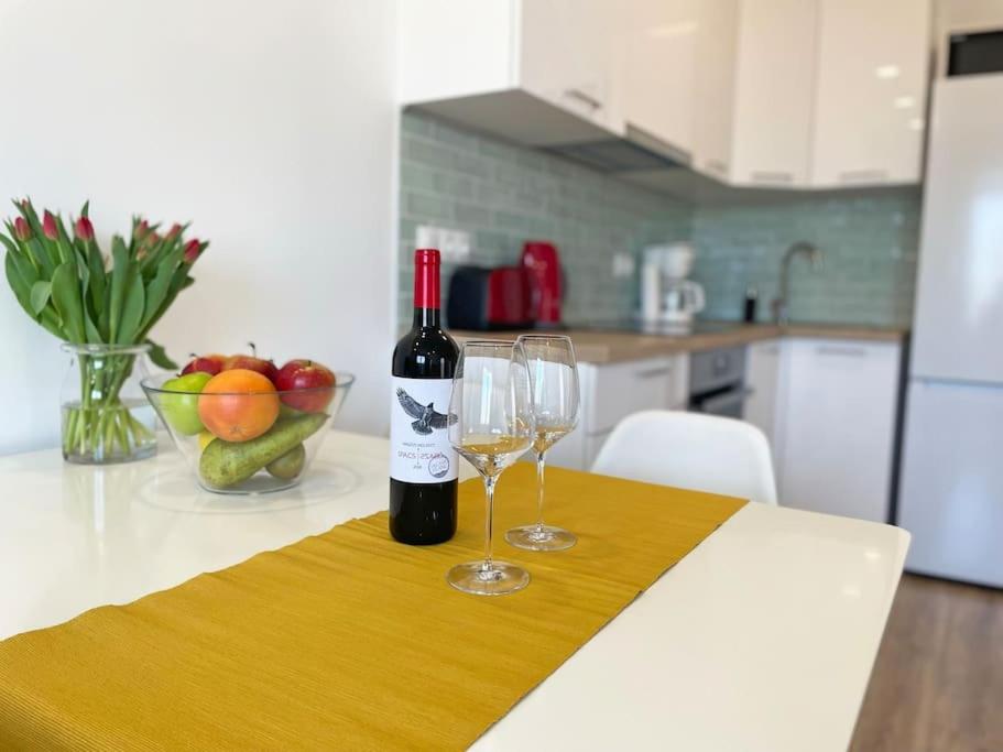 A kitchen or kitchenette at Buda Castle Toldy Apartment