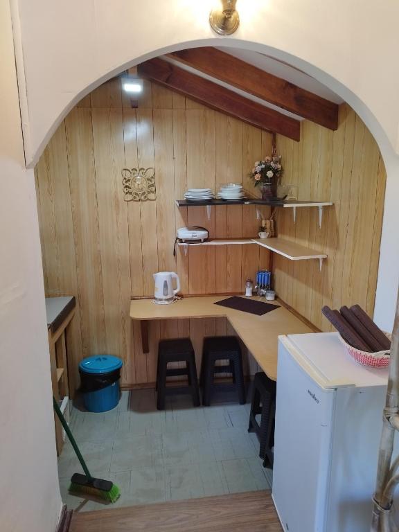 Kuchyň nebo kuchyňský kout v ubytování Cabañas Selva Negra