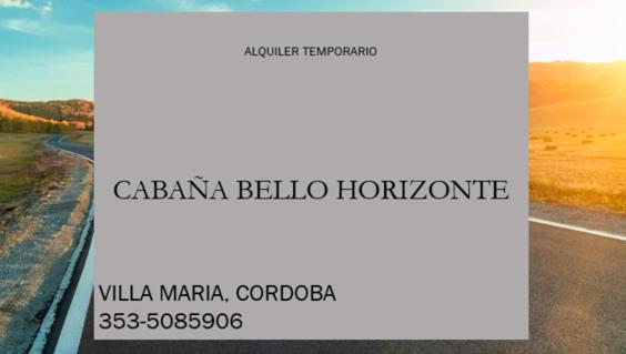 een foto van een weg met de woorden calabaedia honda orkaan bij Cabaña Bello Horizonte, 3 5 3 5 0 8 5 9 0 6 ,dos dormitorios con cochera privada doble, asador y parque in Villa María