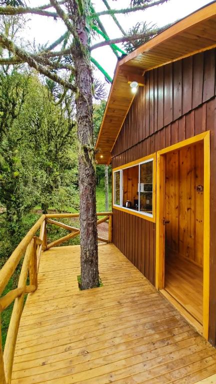 Balkón nebo terasa v ubytování Cabanas Imbuia