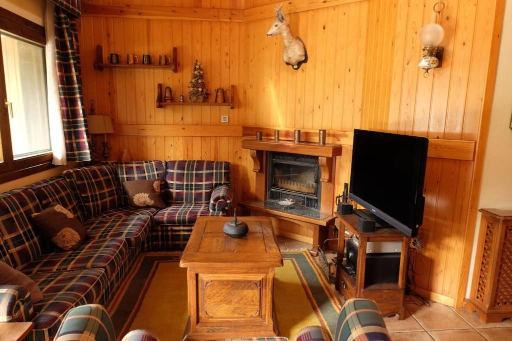 Posezení v ubytování Casa rústica familiar en los Pirineos