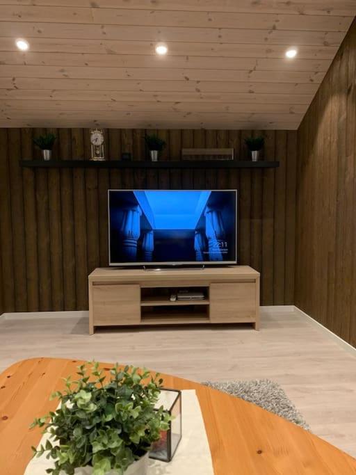 TV a/nebo společenská místnost v ubytování Fjelltun Lodge