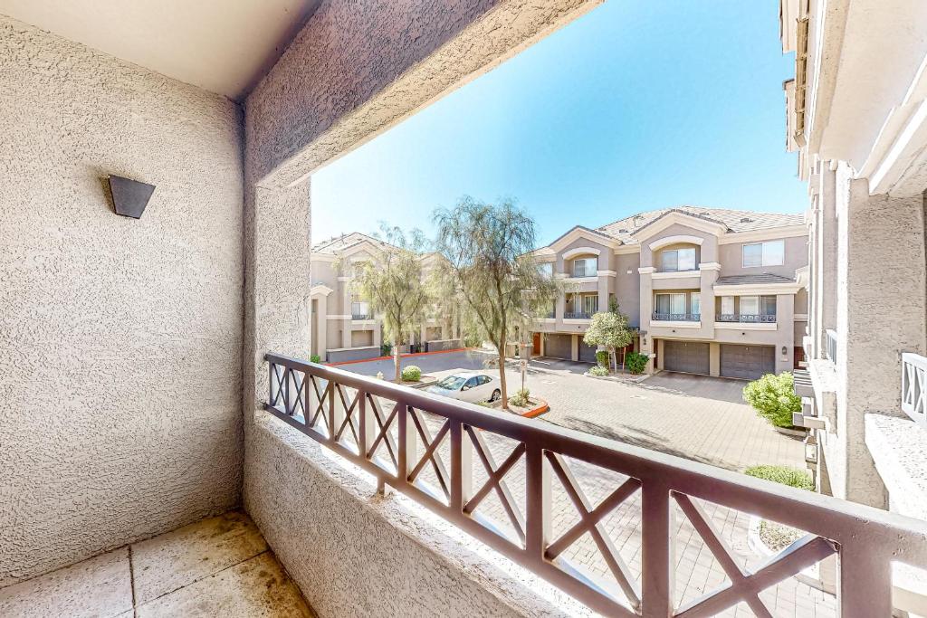 a balcony with a view of a street at Paradise Valley Vacation Home in Phoenix